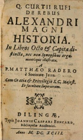 De Rebus Alexandri Magni Historia
