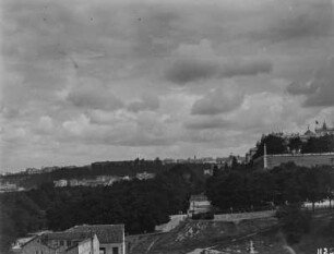 In Madrid : Blick vom Campillo de las Vistillas auf den Manzanares Fluss