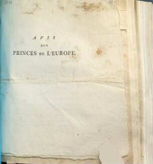 Avis aux Princes de l'Europe sur le mal françois