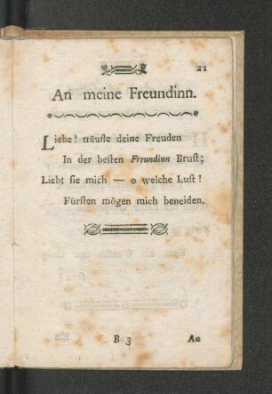 An meine Freundinn.