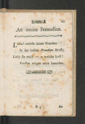 An meine Freundinn.