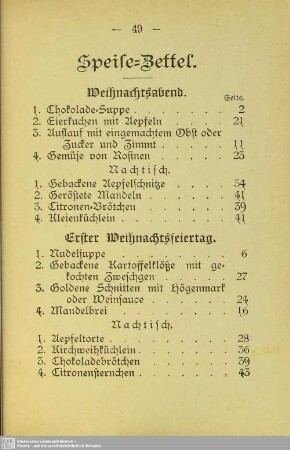 Speise-Zettel