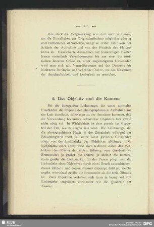 6. Das Objektiv und die Kamera