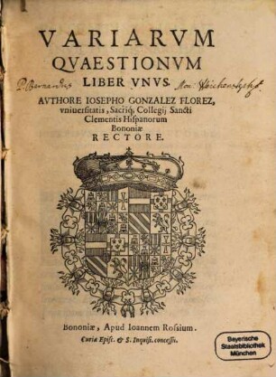 Variae Quaestiones : Liber unus