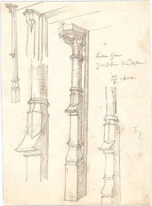 Hauberrisser, Georg von; u. a. Deutschland; Österreich; Skizzen - verschiedene Säulen (Perspektiven)