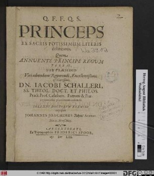 Princeps Ex Sacris Potissimum Literis delineatus