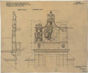 Fischer, Theodor; Heilbronn; Stadt-Theater - Giebel an der Südseite (Ansichten)