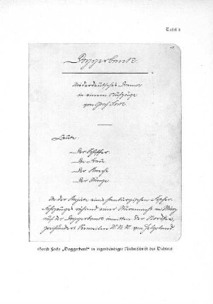 Tafel 8 Gorch Focks "Doggerbank" in eigenhändiger Niederschrift des Dichters