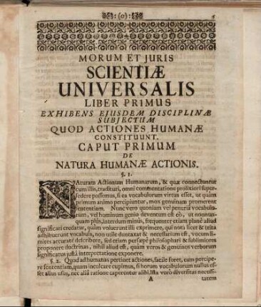 Caput Primum De Natura Humanæ Actionis.