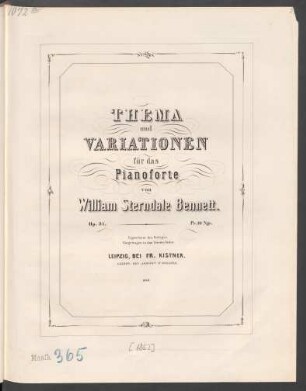 Thema und Variationen für das Pianoforte : op. 31