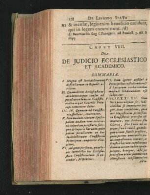 Caput VIII. De Iudicio Ecclesiastico Et Academico.