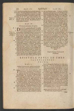 Epistola Pavli Ad Thessalonicenses Prima.
