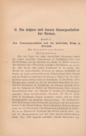 II. Die äußere und innere Neuorganisation der Kirchen