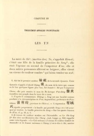 Chapitre III - Troisième annales principales - Les Yn