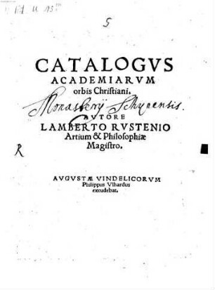 Catalogus Academiarum orbis Christiani