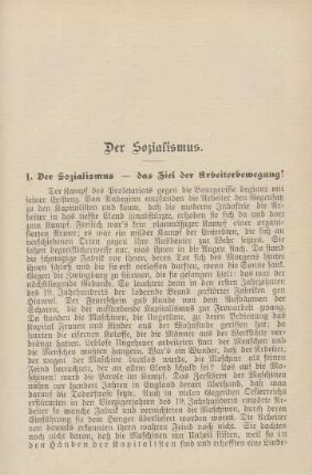 Der Sozialismus.
