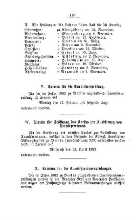 Termin für Eröffnung des Kursus zur Ausbildung von Turnlehrerinnen