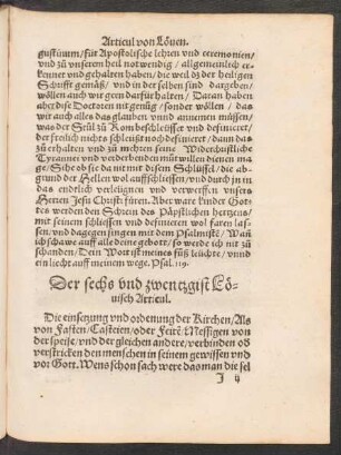 Der sechs und zwentzigst Lövisch Articul.