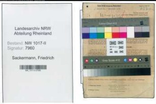 Entnazifizierung Friedrich Sackermann , geb. 00.00.0000 (Kaufmaennischer Angestellter)