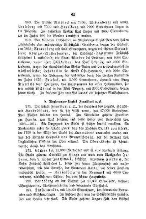 b. Regierungs-Bezirk Frankfurt a. O.