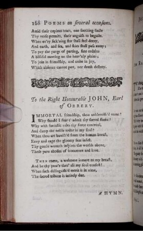 To the Right Honourable John, Earl of Orrery