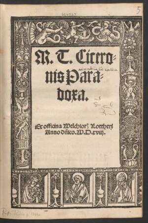M.T.Cicero=||nis Para=||doxa.||