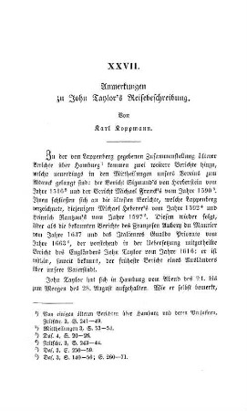 Anmerkungen zu John Taylor's Reisebeschreibung