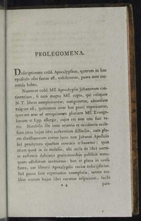 Prolegomena
