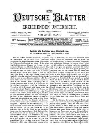 Luther als Erzieher zum Deutschtum : (Schluß)