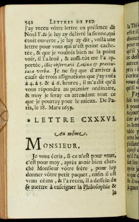 Lettre CXXXVI. - Lettre CXL.