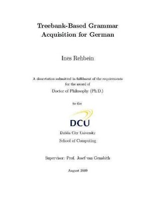 Treebank-Based Grammar Acquisition for German