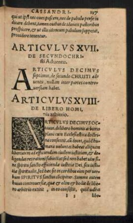 Articulus XVIII. De Libero Hominis arbitrio.