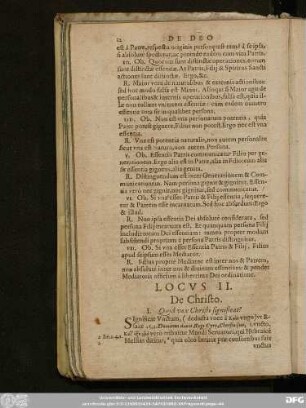 Locus II. De Christo.
