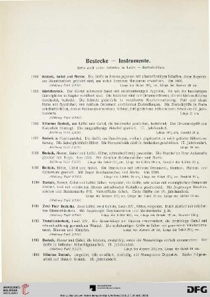 Bestecke - Instrumente (Nr. 1184-1279)