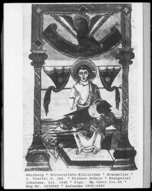 Fuldaer Evangeliar — Der Evangelist Johannes, Folio 164verso