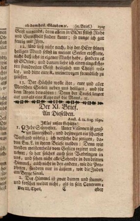 Der XI. Brief. - Der XX. Brief.