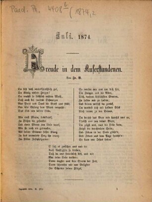 Jugendblätter. 1874,2 = Juli - Dez. = Ser. 5, Halbj. 47 = Bd. 77