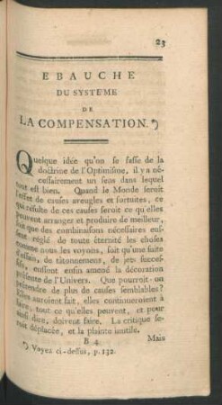 Ebauche Du Systeme De La Compensation