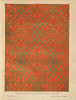 Flach-Ornamente : ein Musterbuch für Dessinateure, Fabrikanten von Tapeten, Geweben, Teppichen u. a.