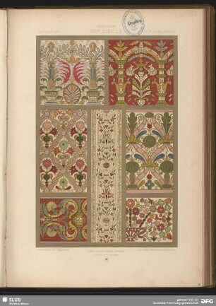 Gewebemuster. Ornamente der spanischen Applications-Stickerei