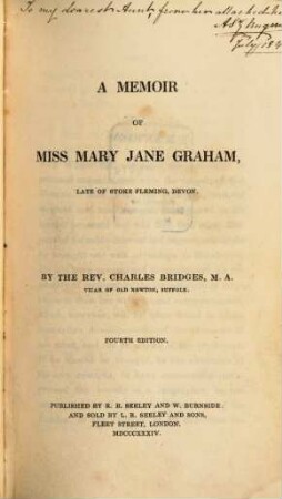 A memoir of Miss Mary Jane Graham, late of Stoke Fleming, Devon