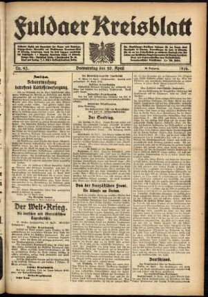Ausgabe vom Donnerstag, den 20. April 1916.