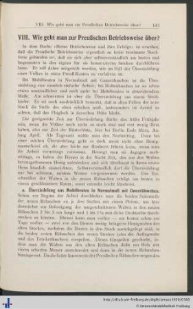 VIII. Wie geht man zur Preußschen Betriebsweise über?