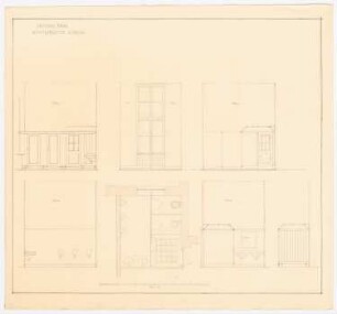 Nationalbank für Deutschland, Berlin: Beamtentoilette 2.OG: Grundriss, Ansichten, Schnitte 1:25