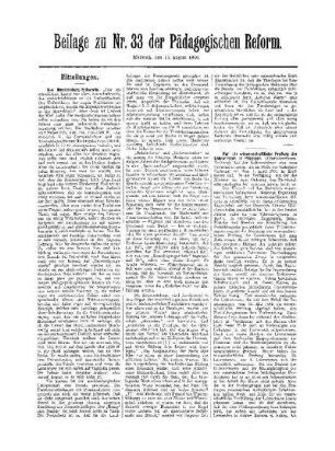 Mitteilungen : Beilage zu Nr. 33 der Pädagogischen Reform