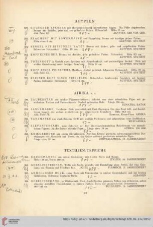 Textilien, Teppiche (Nr. 361-396)