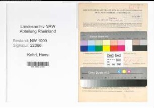 Entnazifizierung Hans Kehrl, geb. 08.09.1900 (Kaufmann)