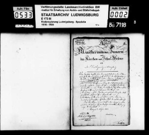 Stiftungssachen: Legate, Oberamt Cannstatt