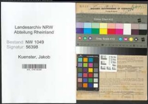 Entnazifizierung Jakob Kuenster , geb. 24.04.1886 (Kaufmann)