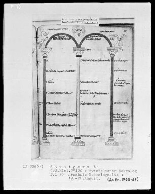 Necrologium Zwiefaltense — Gesicht, Folio 25recto